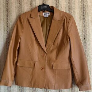 Bagatelle Vintage Brown Leather Jacket Coat Women Size 12 Fashion Clothing